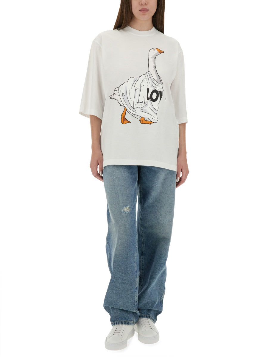 Moschino Women "Goose" Jersey T-Shirt