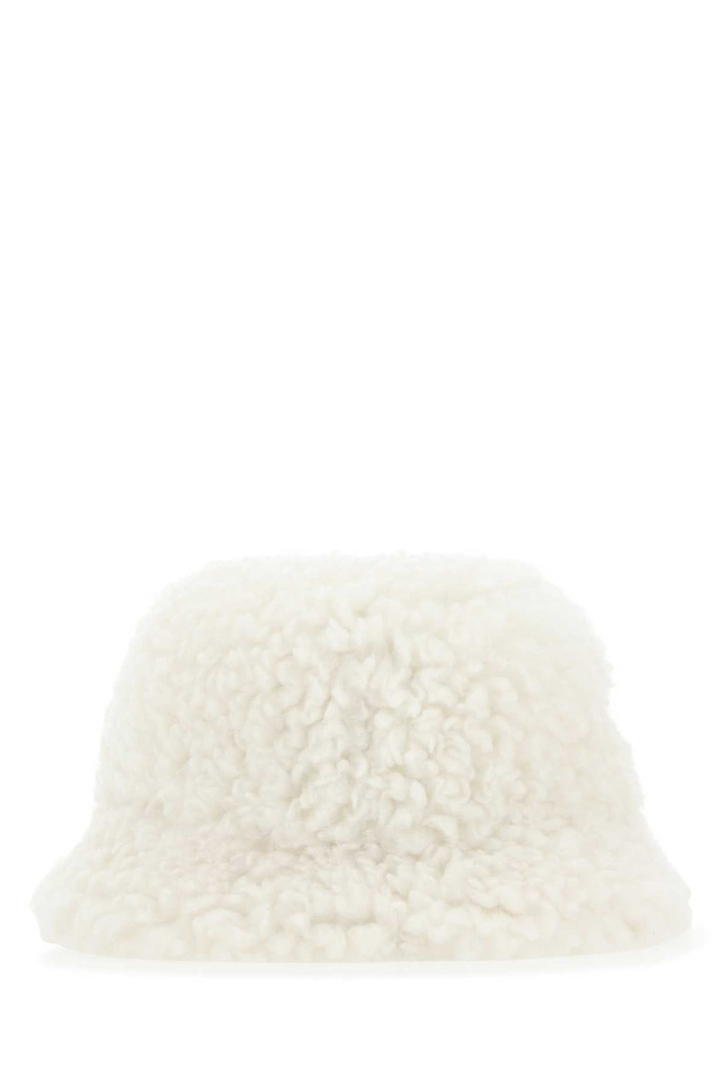 Prada Women Ivory Eco Shearling Hat
