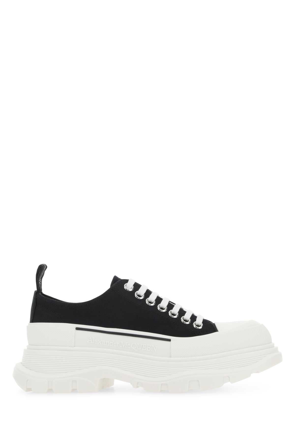 Alexander Mcqueen Women Black Canvas Tread Slick Sneakers