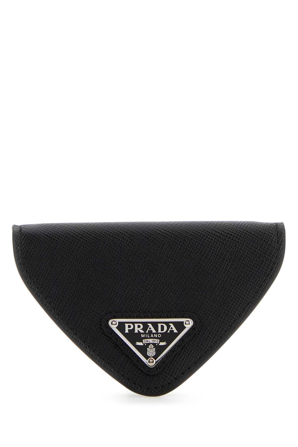 Prada Men Black Leather Coin Purse