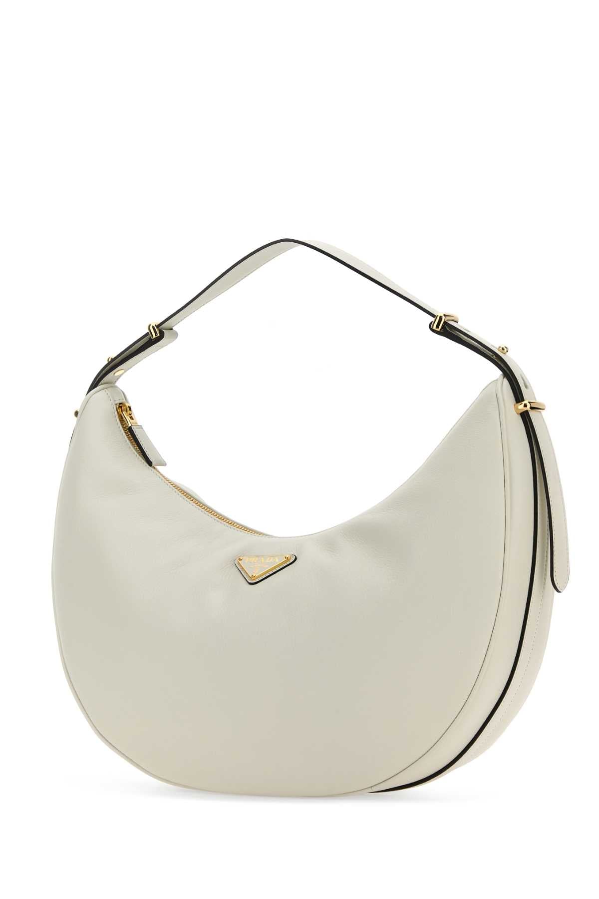 Prada Women White Leather Big Arquã¨ Handbag