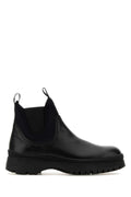 Prada Men Black Leather Ankle Boots