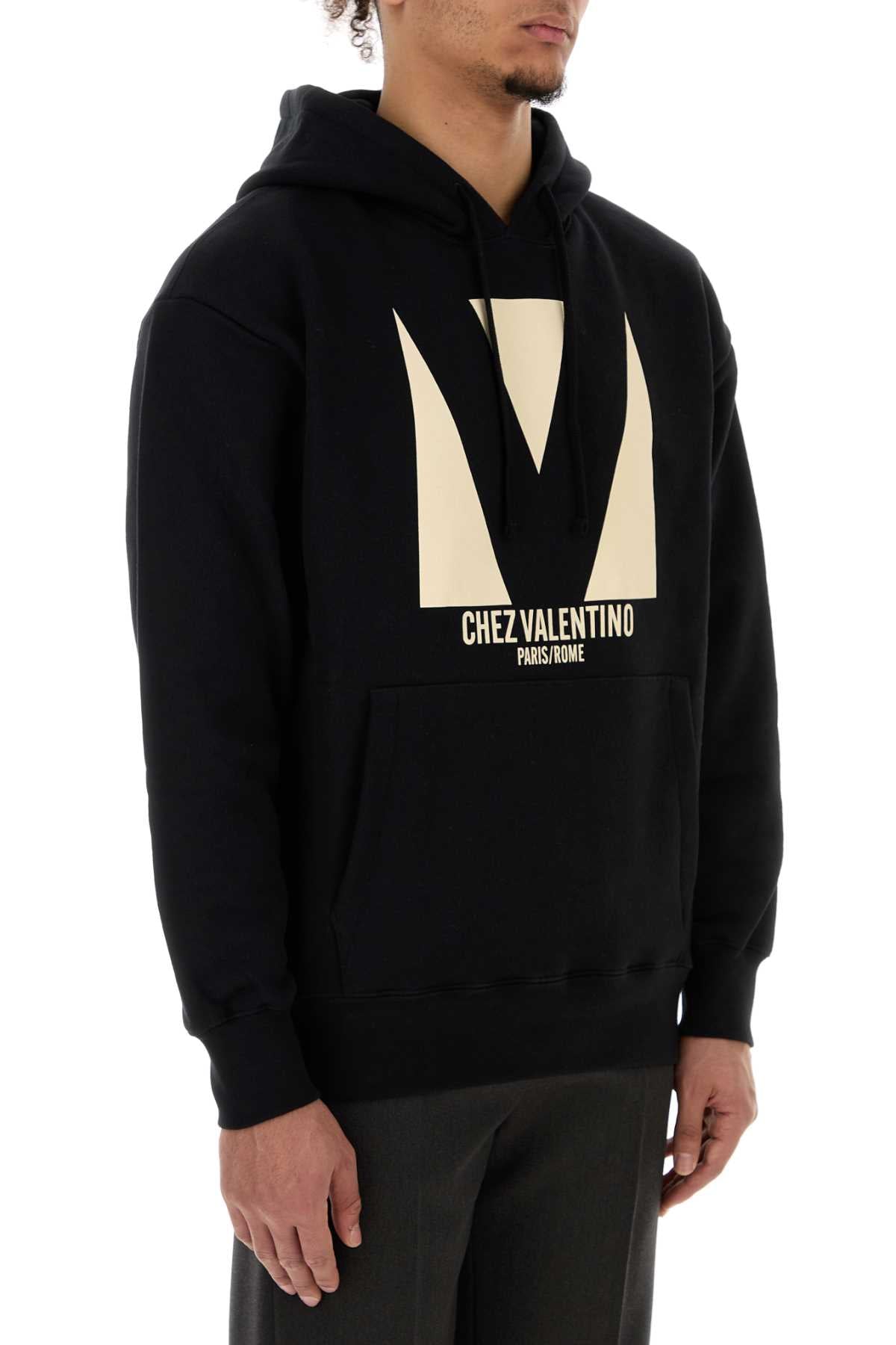 Valentino Garavani Men Black Cotton Sweatshirt