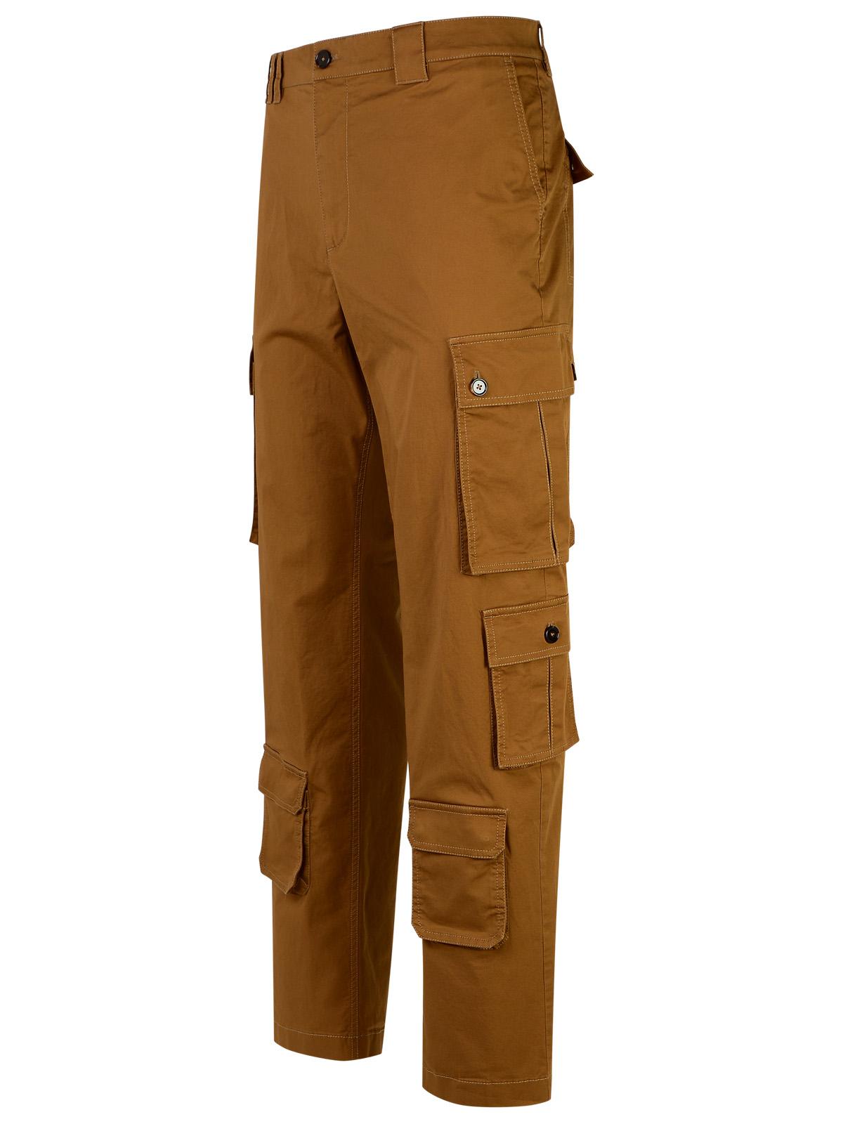 Dolce & Gabbana Brown Cotton Cargo Trousers Men