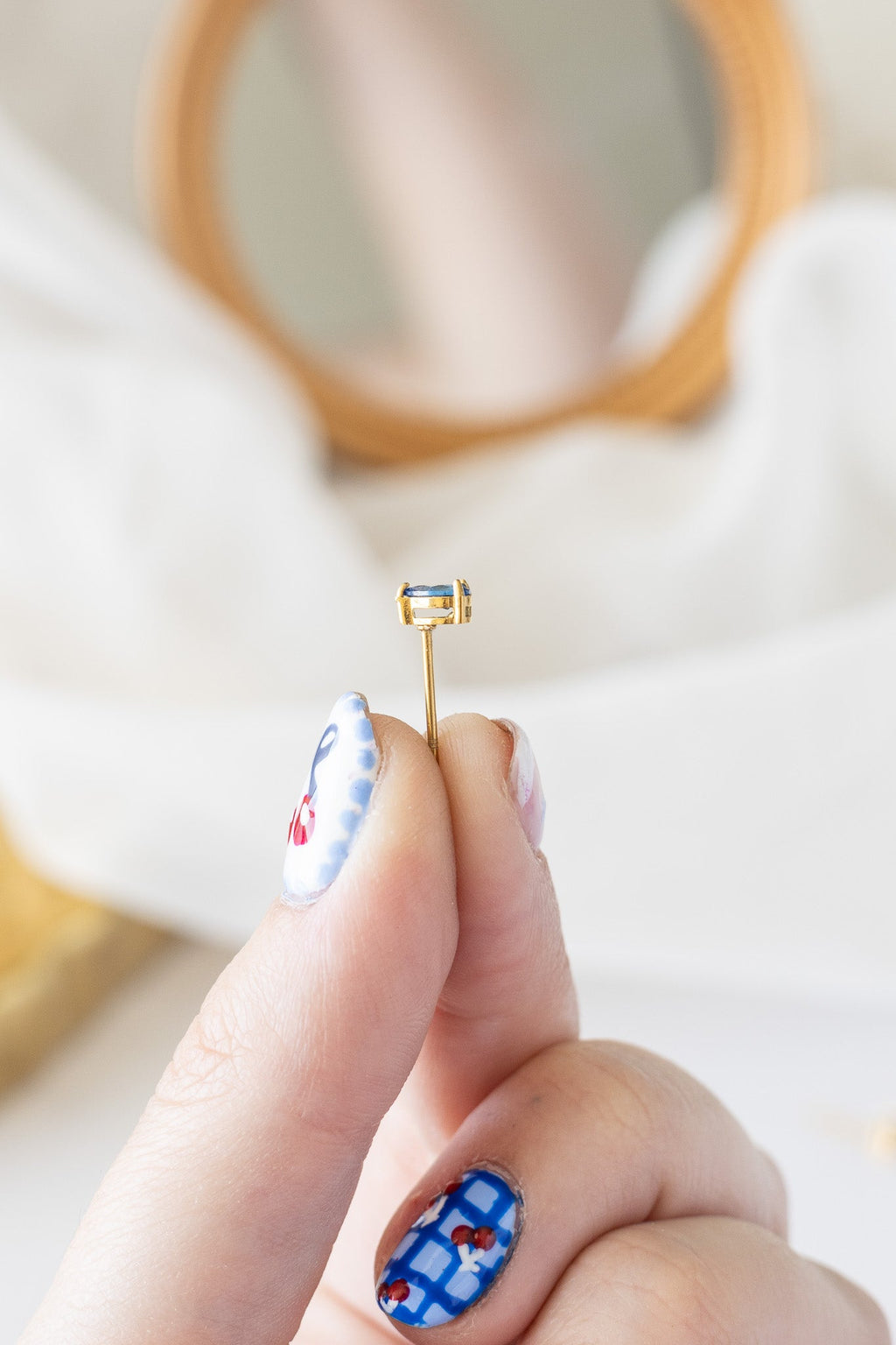 Raindrop Stud in Blue
