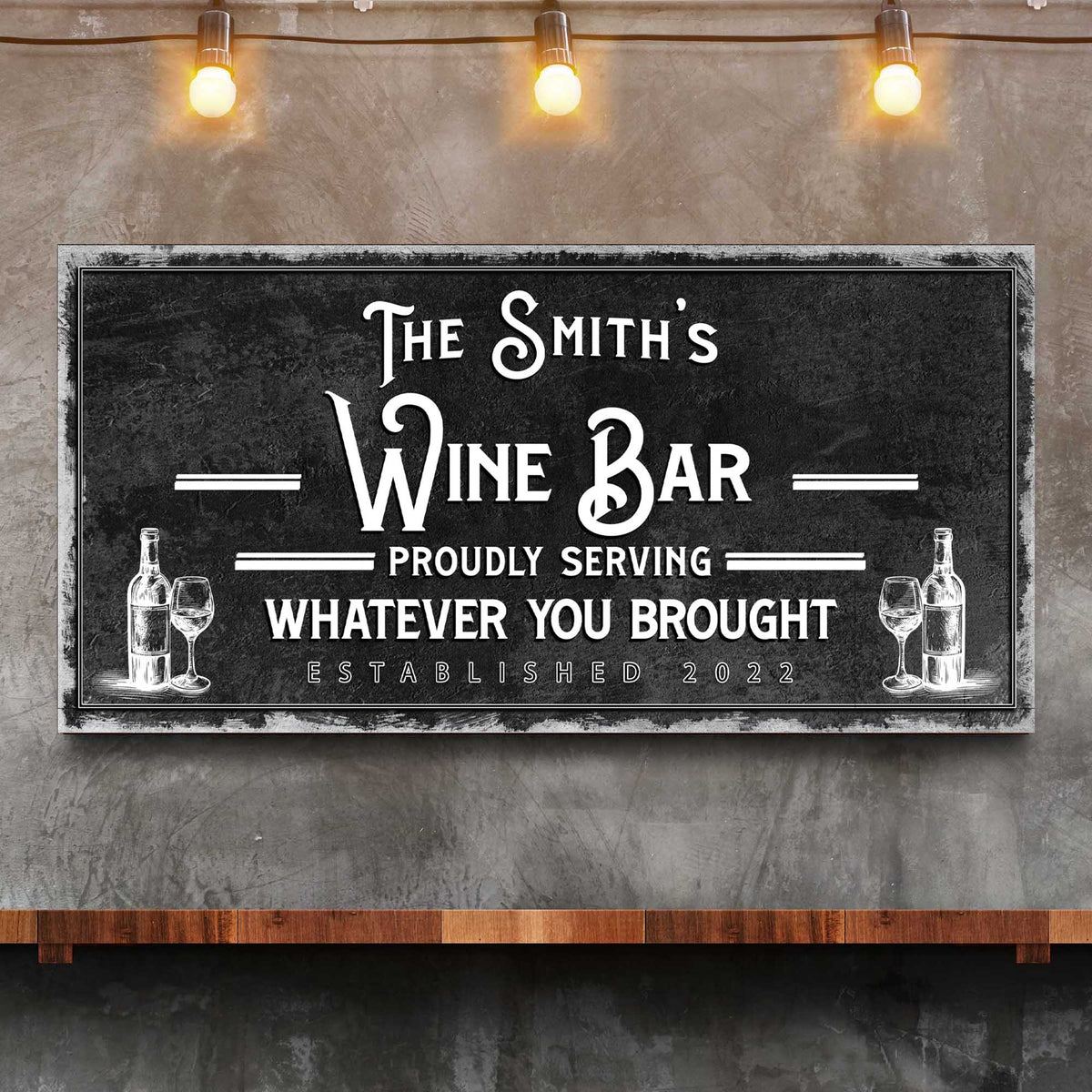 Personalized Wine Bar Sign