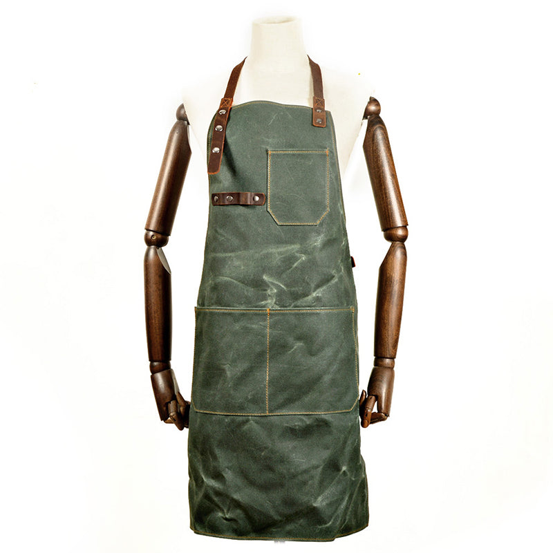 Personalized Canvas Apron Canvas With Leather Apron Work Apron Shop Apron Server Apron Custom Logo Apron MC6156