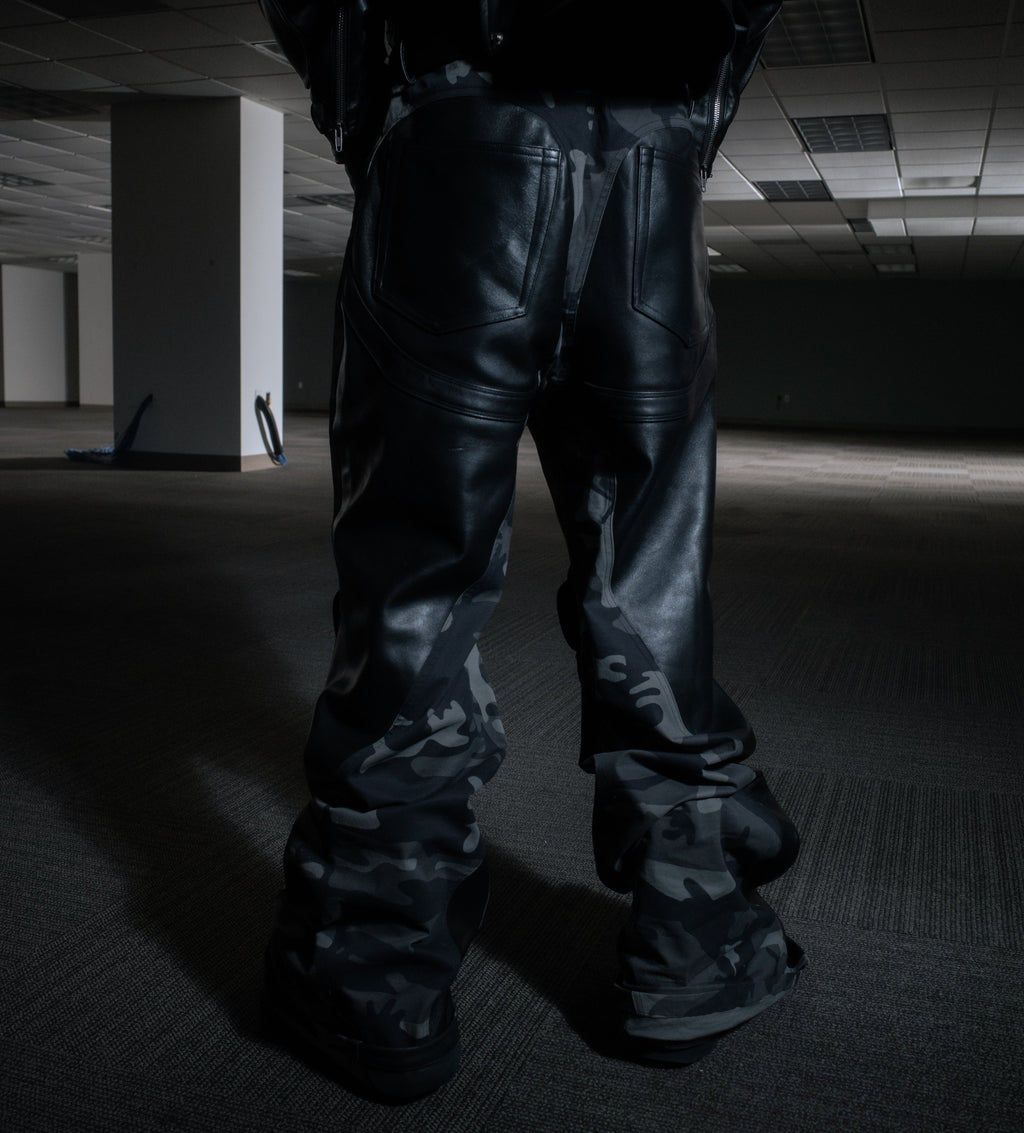 BL MUDCAMO FLARED LEATHER PANT