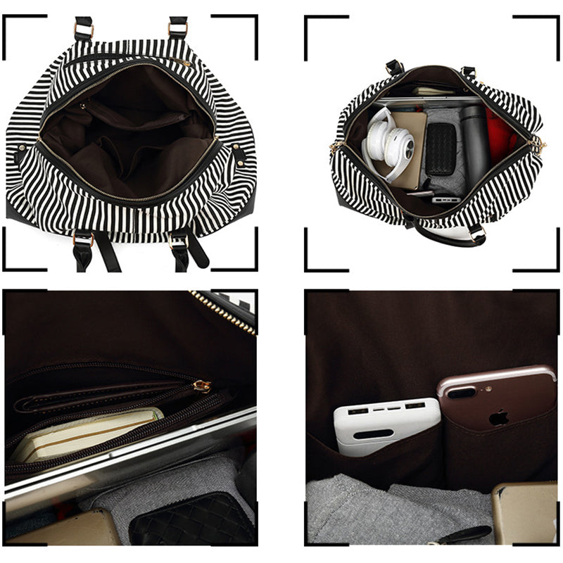 Stylish Canvas Duffle Bag Waterproof Canvas Travel Bag Women Canvas Gym Bag Weekender Bag YY957-3