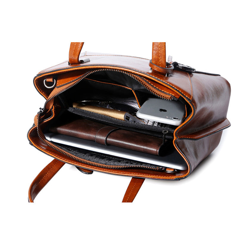 Top Grain Leather Satchel Bag, Stylish Women Handbag, Leather Lady Purse Gift For Her