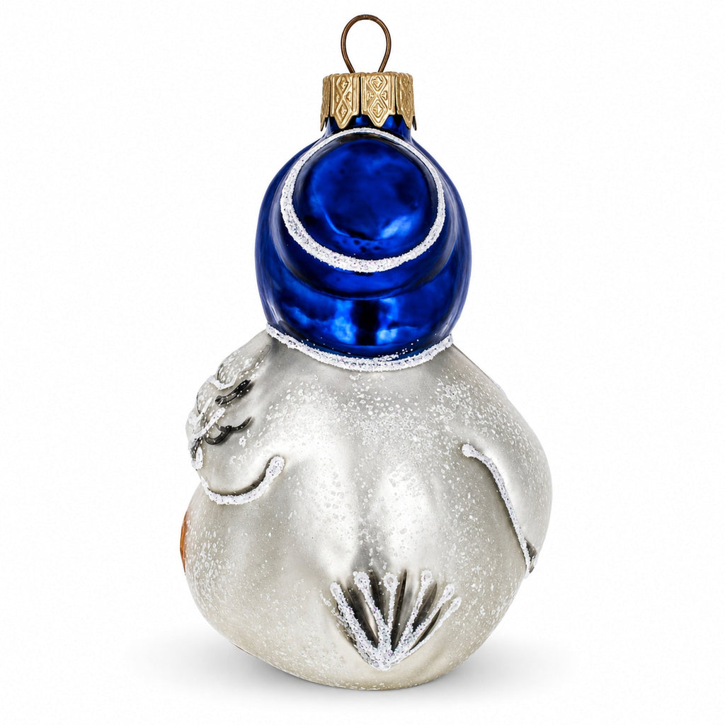 Mother Goose with Ducklings Glass Christmas Ornament