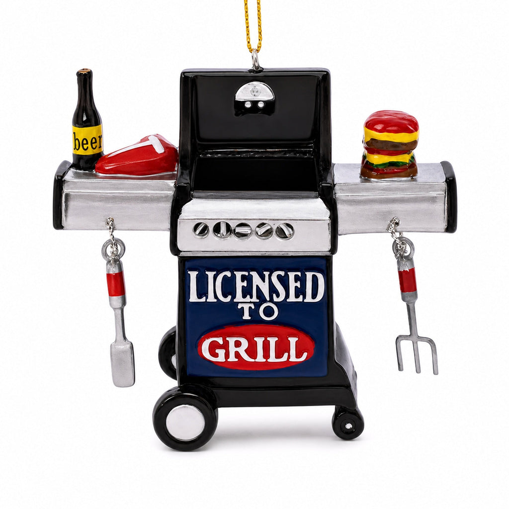 Licensed To Grill BBQ Grill Resin Christmas Ornament