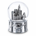 San Francisco Landmarks with Silver Base Glass Water Snow Globe
