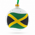 Flag of Jamaica Glass Ball Christmas Ornament 4 Inches