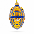 Golden Jewels Glass Egg Ornament 4 Inches