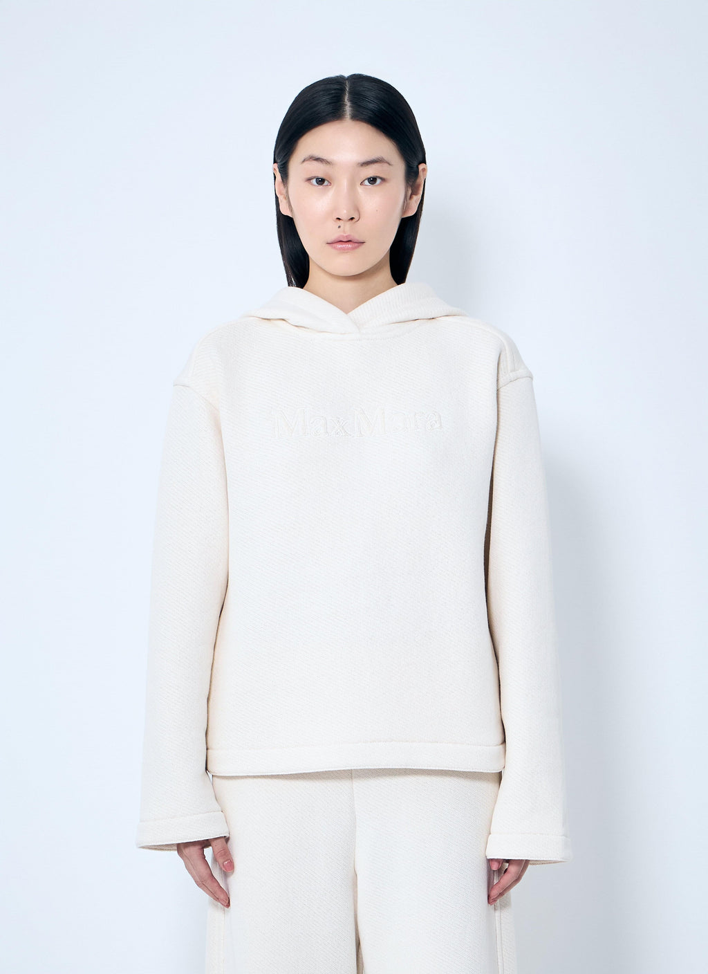 Max Mara Women Logo Embroidery Hooded Sweatshirt