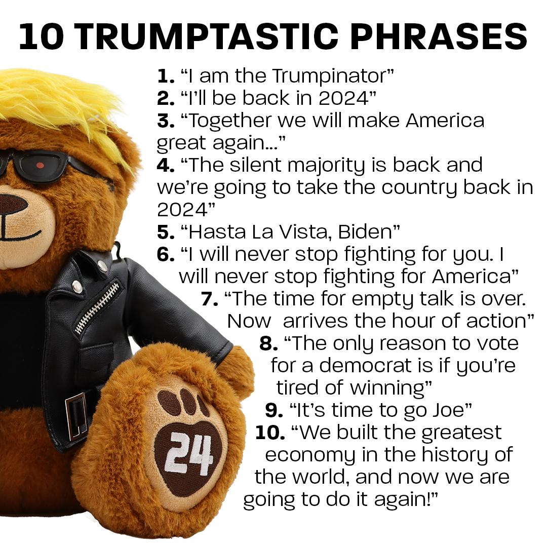 Talking Trumpinator Teddy Bear - Says 10 Phrases