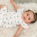 Pink Farm Hens Bamboo Ruffle Romper