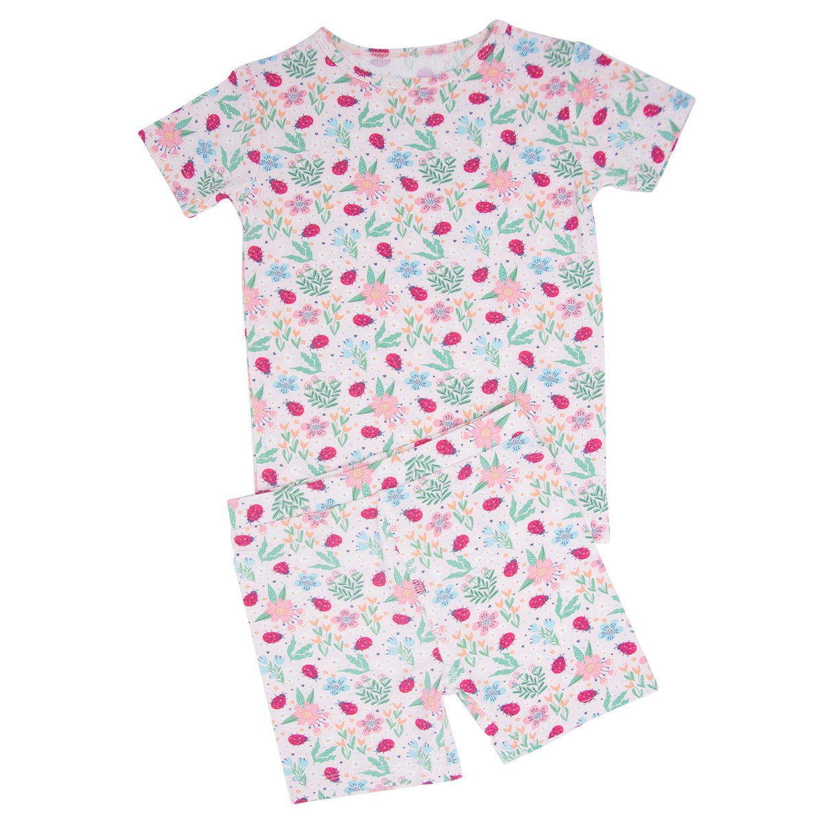 Ladybug Flower Garden Summer Pajama Set