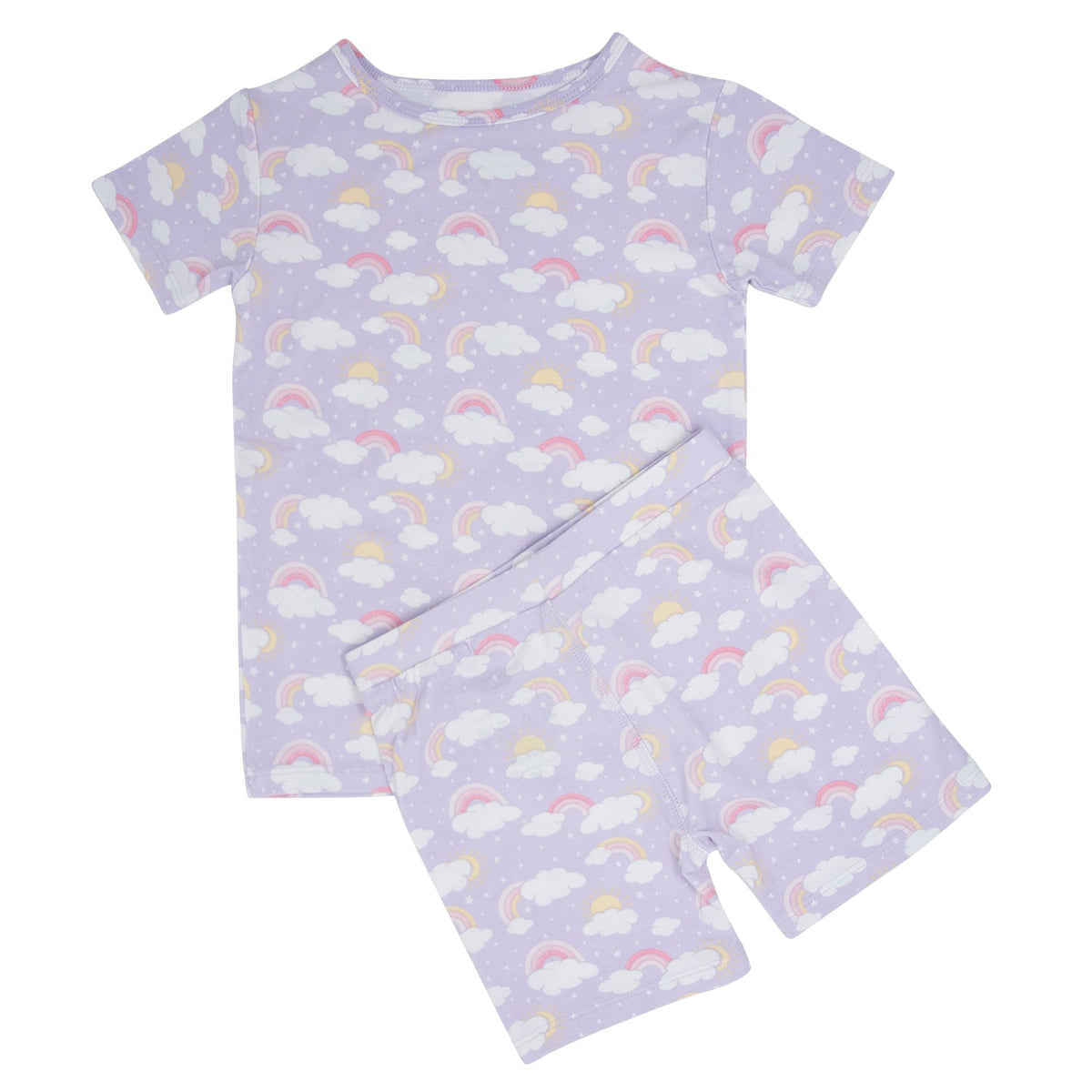 Lavender Rainbows and Clouds Summer Pajama Set